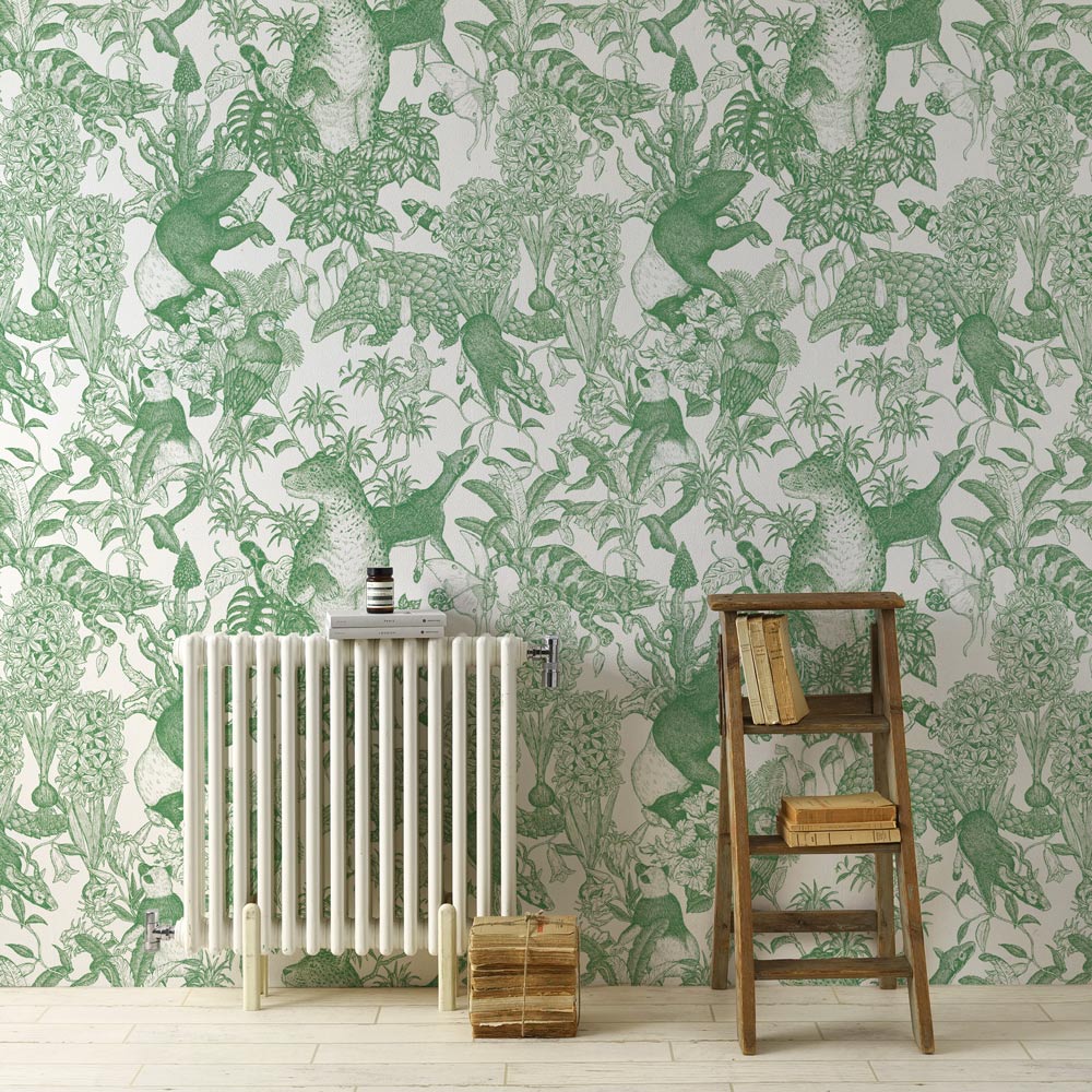 Removable Wallpaper Sticker Type WALLTZ Murayama Tomoaki Tropical Rainforest Double Green TWZ-TFDGR (49cm×3.3m size)