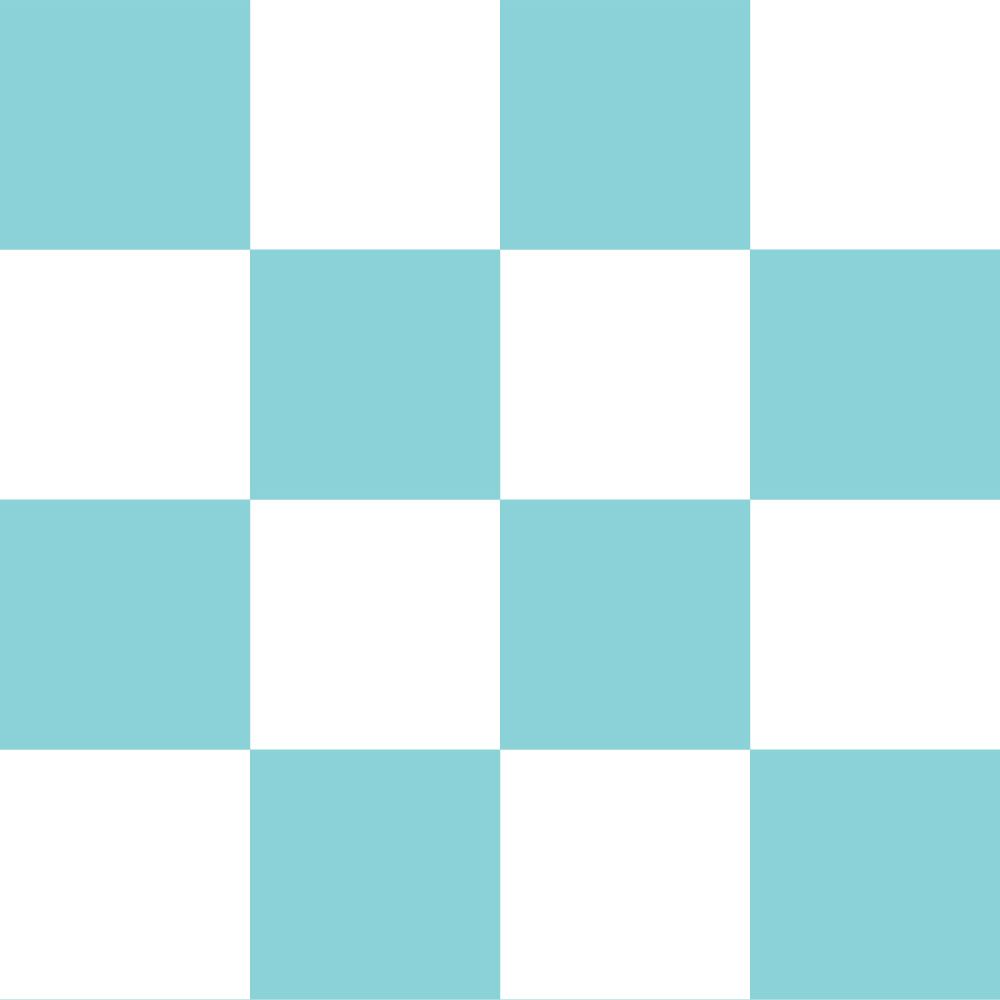 Peelable wallpaper, no adhesive, What's poppin? Checker, L (49cm x 3m size), Turquoise