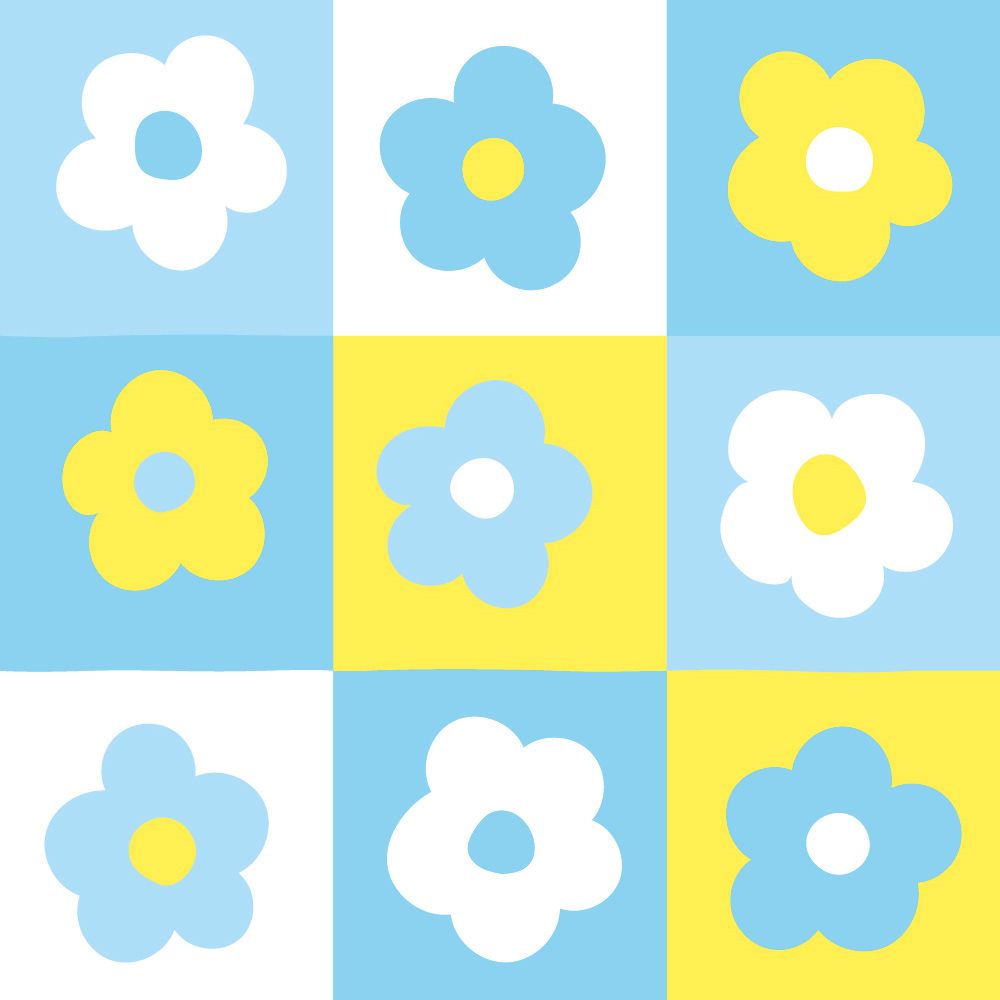 Peelable wallpaper sticker type What's poppin? Daisy Block (49cm x 2.5m size) Tropical