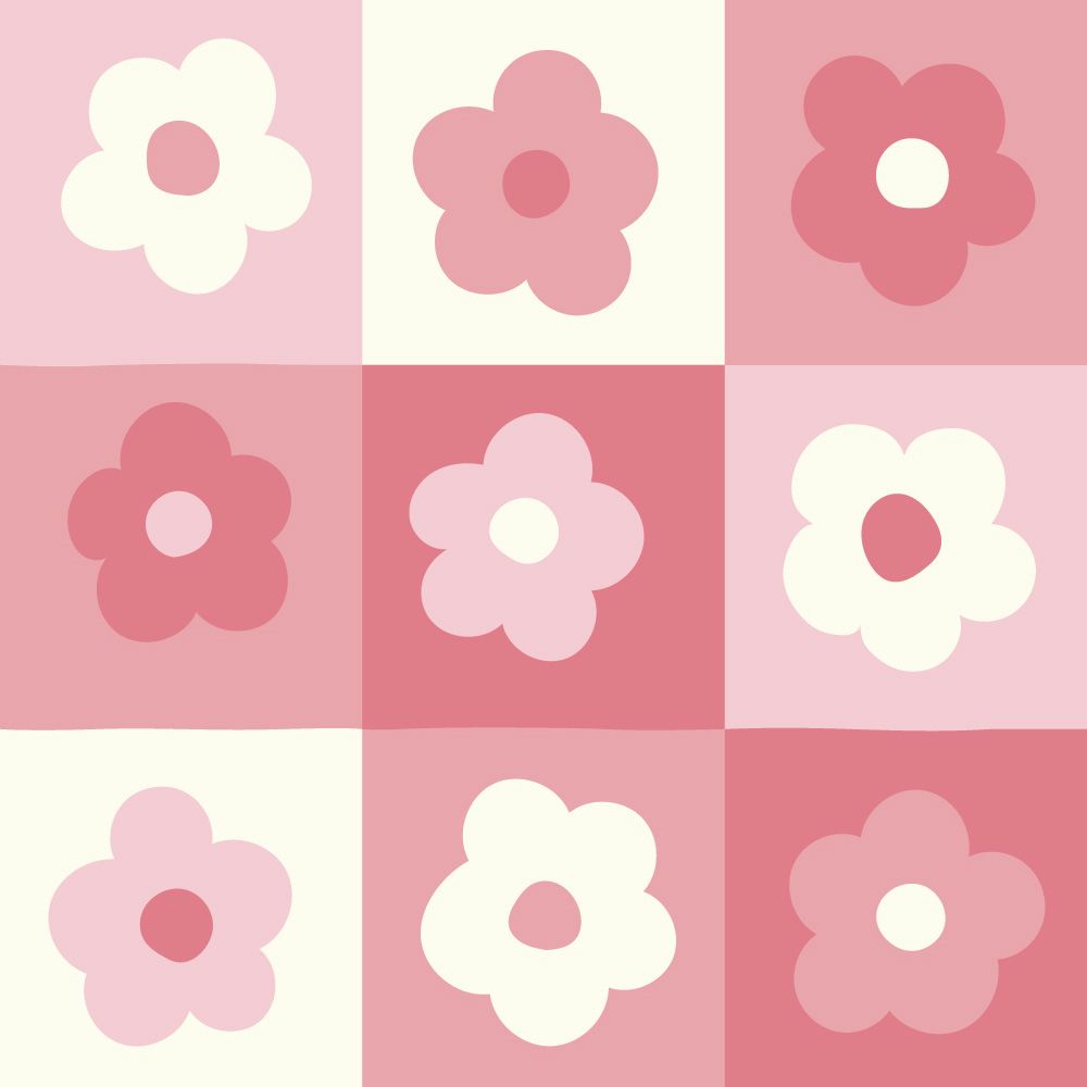 Peelable wallpaper sticker type What's poppin? Daisy Block (49cm x 3m size) Strawberry Mousse