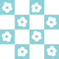 Peelable wallpaper sticker type What's poppin? Daisy Checker (49cm x 3m size) Turquoise