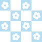 Peelable wallpaper sticker type What's poppin? Daisy Checker (49cm x 2.5m size) Light blue