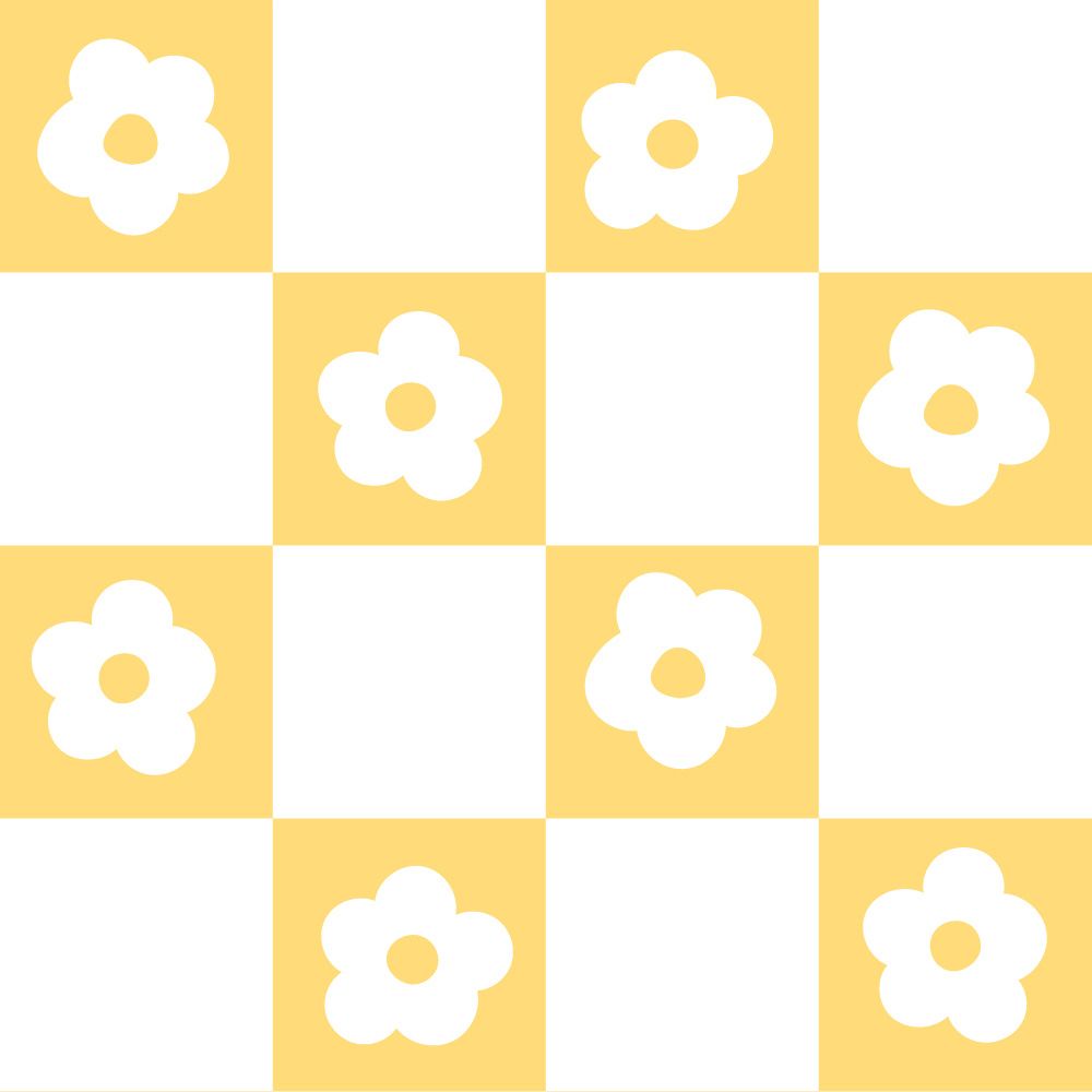 Peelable wallpaper sticker type What's poppin? Daisy Checker (49cm x 3m size) Cream