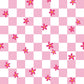 Peelable wallpaper sticker type What's poppin? Flower checkerboard (49cm x 2.5m size) Peach x Pink