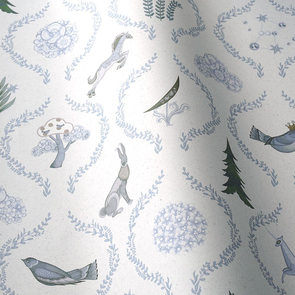 Peelable wallpaper, glue-free wallpaper, WALLTZ AYA KATO, Gift from the Galaxy, White , NWZ-GOWH (49cm x 2.7m size)