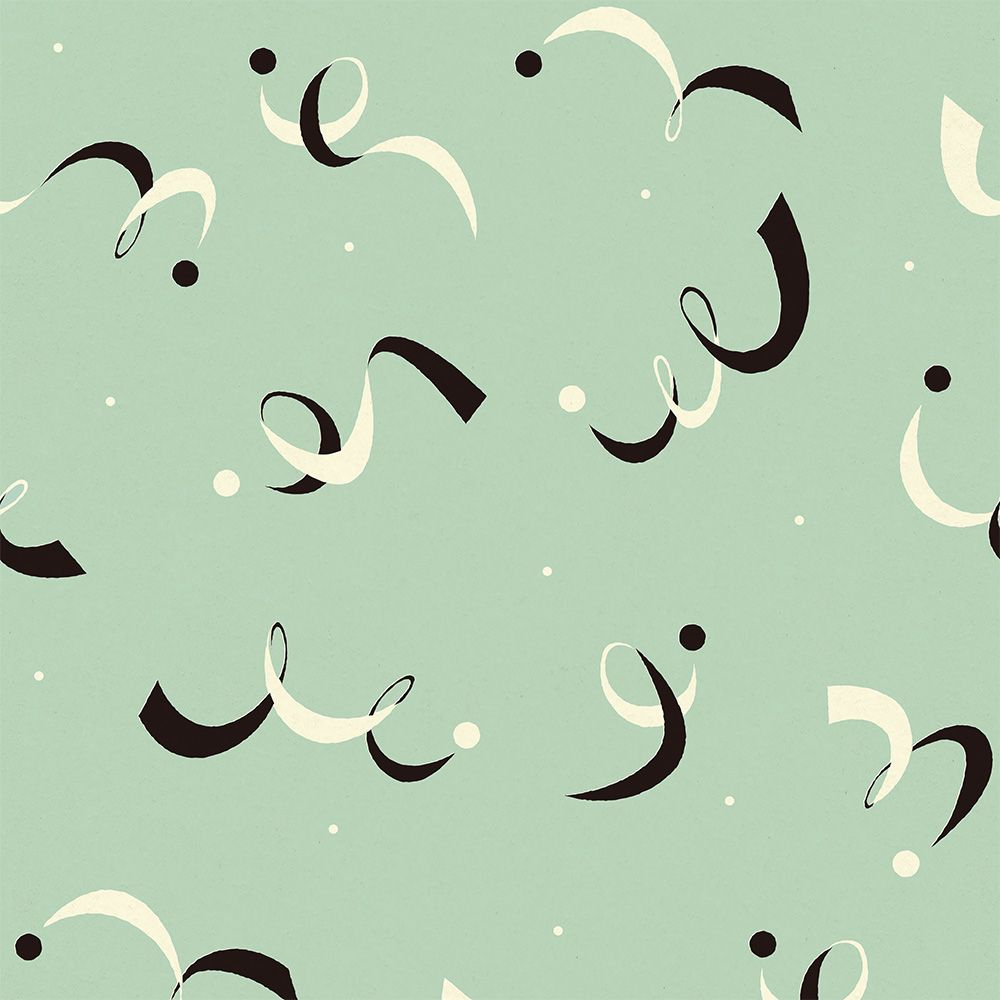 Peelable wallpaper, no-paste wallpaper, WALLTZ Day Starter rhythmical Mint Green NWZ-RCMG (49cm x 2.5m size)