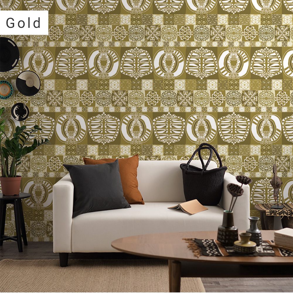 Peelable wallpaper, no-paste wallpaper WALLTZ Junko Hashi 2% Gold NWZ-2PGD (49cm x 3m size)