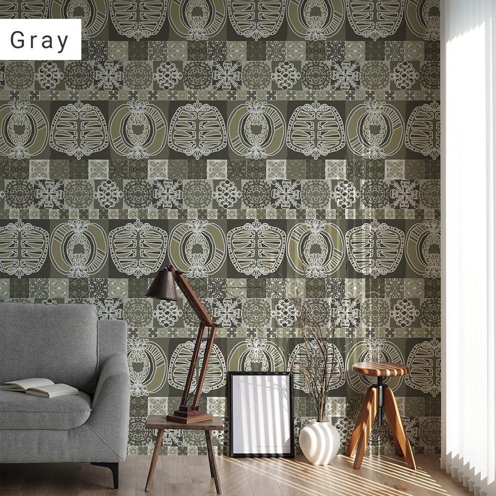 Peelable wallpaper, no-paste wallpaper WALLTZ Junko Hashi 2% Gray NWZ-2PGY (49cm x 3.3m size)