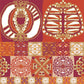 Peelable wallpaper, no-paste wallpaper WALLTZ Junko Hashi 2% Orange NWZ-2POR (49cm x 3m size)