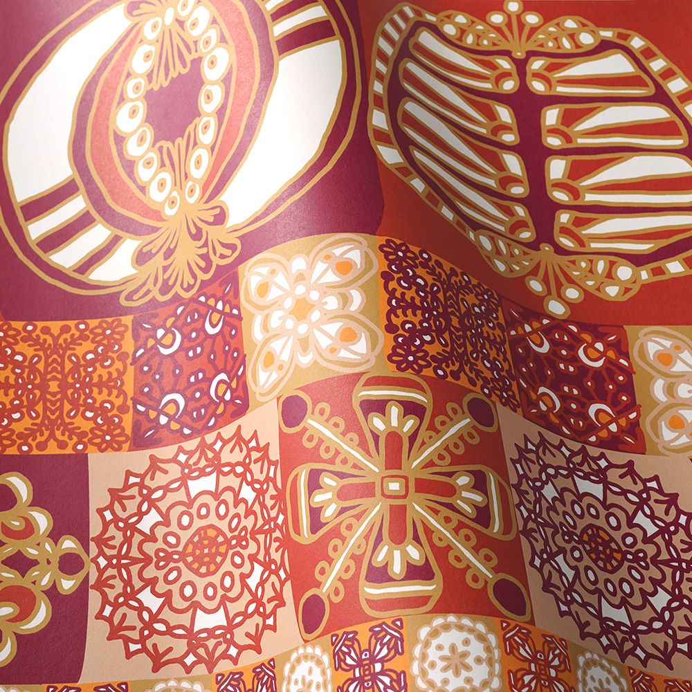 Peelable wallpaper, no-paste wallpaper WALLTZ Junko Hashi 2% Orange NWZ-2POR (49cm x 3m size)