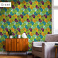 Peelable wallpaper, no-paste wallpaper, WALLTZ Junko Hashi TRICK Green NWZ-TKGR (49cm x 2.5m size)