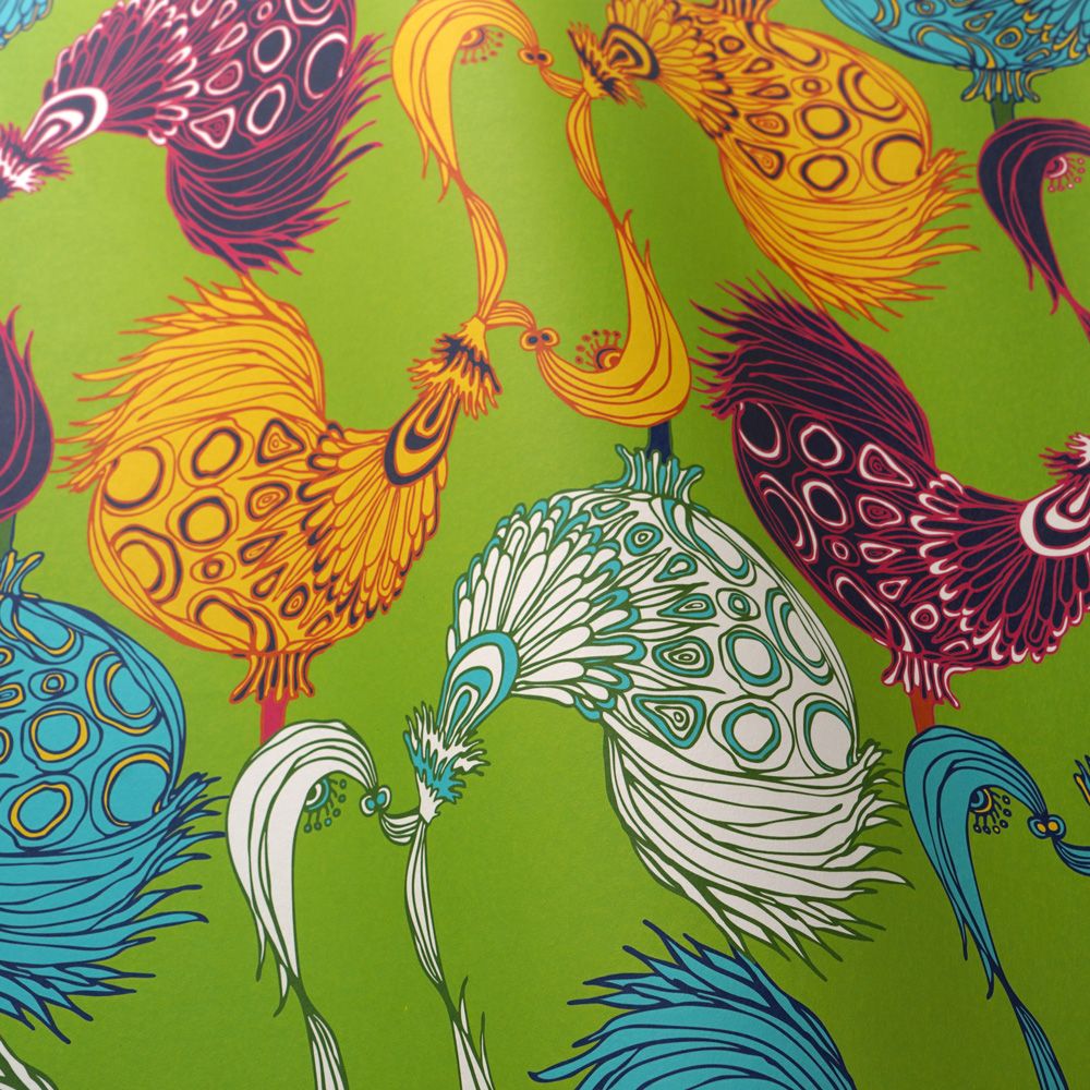 Peelable wallpaper, no-paste wallpaper, WALLTZ Junko Hashi TRICK Green NWZ-TKGR (49cm x 2.7m size)