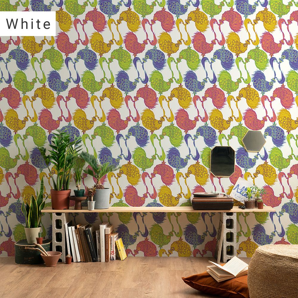 Peelable wallpaper, no-paste wallpaper, WALLTZ Junko Hashi TRICK White NWZ-TKWH (49cm x 2.5m size)