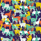Peelable wallpaper, no-paste wallpaper, WALLTZ Kayo Horaguchi GOOD FRIENDS Navy NWZ-GFNV (49cm x 2.5m size)