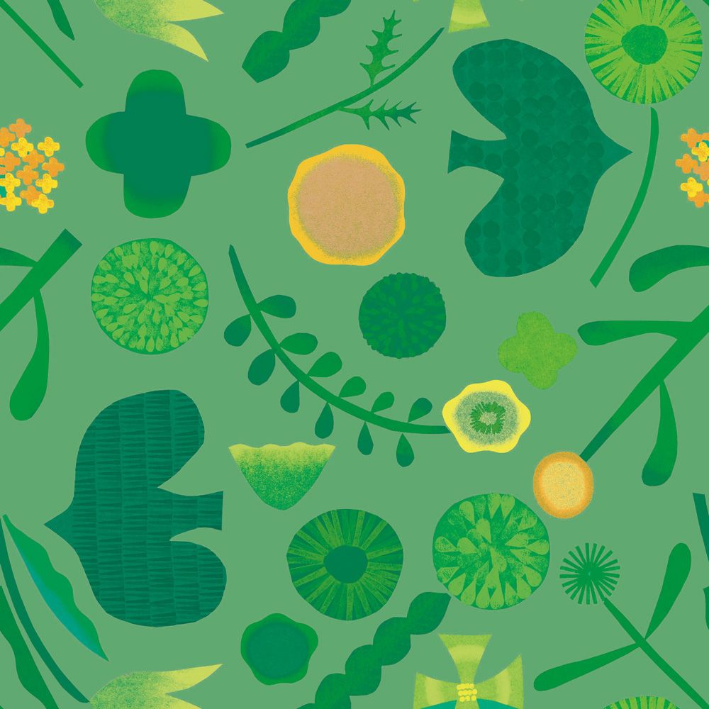 Peelable wallpaper, no-paste wallpaper WALLTZ Naoko Horiguchi garden forest NWZ-GDFR (49cm x 2.5m size)