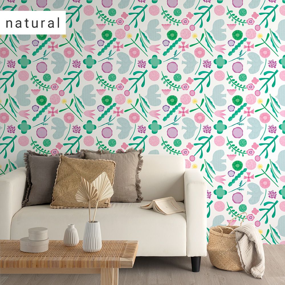 Peelable wallpaper, no-paste wallpaper WALLTZ Naoko Horiguchi garden natural NWZ-GDNA (49cm x 2.7m size)
