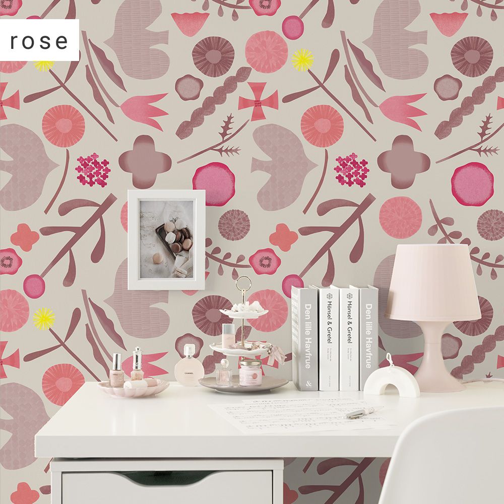 Peelable wallpaper, no-paste wallpaper WALLTZ Naoko Horiguchi garden rose NWZ-GDRS (49cm x 2.5m size)