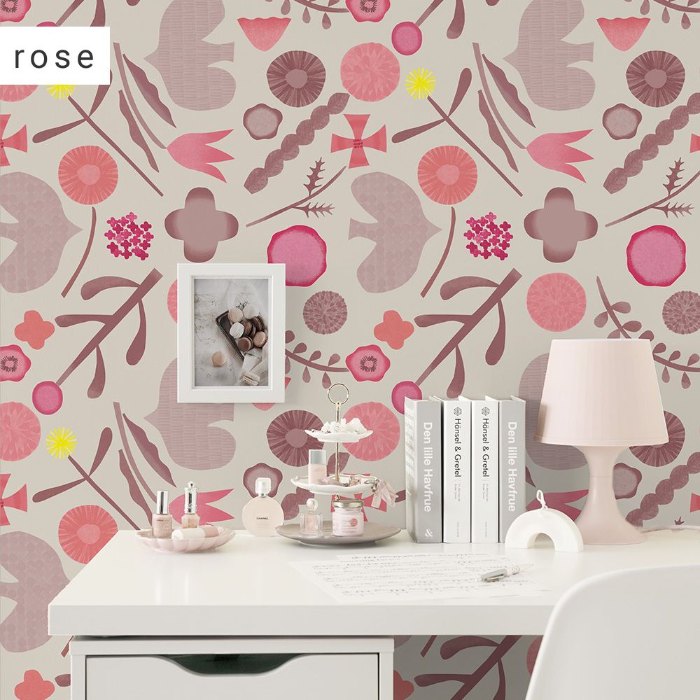 Peelable wallpaper, no-paste wallpaper WALLTZ Naoko Horiguchi garden rose NWZ-GDRS (49cm x 2.7m size)