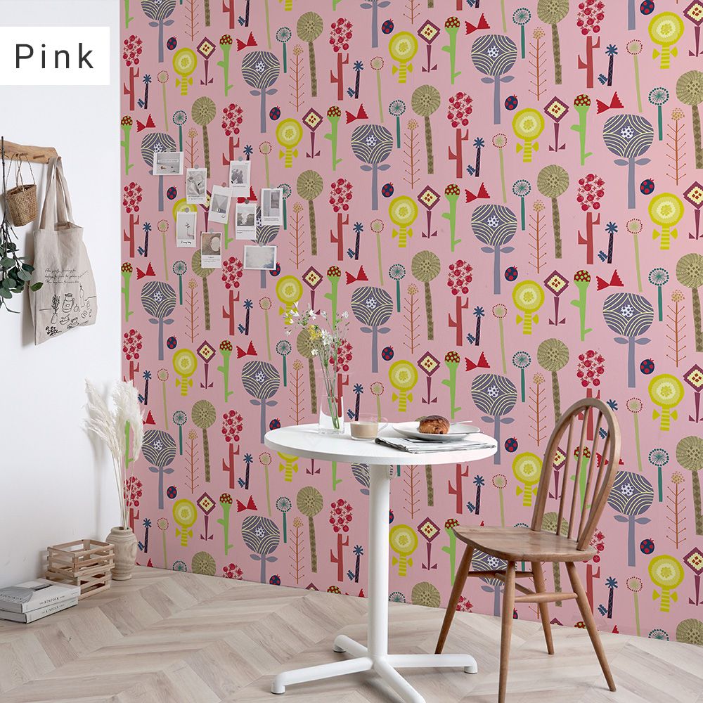 [Sample] Peelable wallpaper, no-paste wallpaper WALLTZ Naoko Horiguchi Hana Pink NWZ-HNPK
