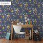 Peelable wallpaper, no-paste wallpaper WALLTZ Naoko Horiguchi mori Colorful NWZ-MRCO (49cm x 2.5m size)