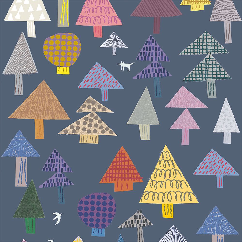 Peelable wallpaper, no-paste wallpaper WALLTZ Naoko Horiguchi mori Colorful NWZ-MRCO (49cm x 2.5m size)