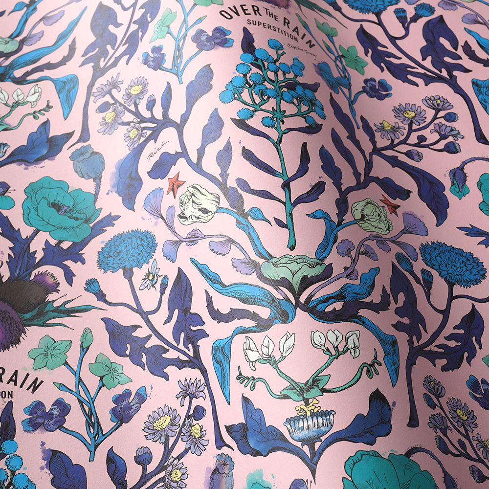 Peelable wallpaper, no-paste wallpaper WALLTZ Teppei Higashi over botanical pink NWZ-OBPK (49cm x 3m size)