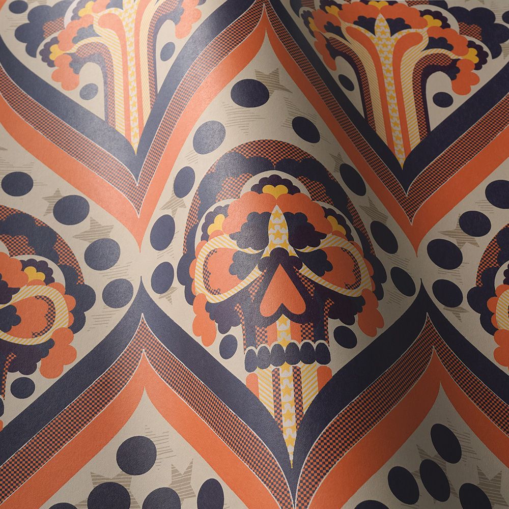 Peelable wallpaper, no-paste wallpaper, WALLTZ Teppei Higashi UUAA Orange NWZ-UAOR (49cm x 2.7m size)