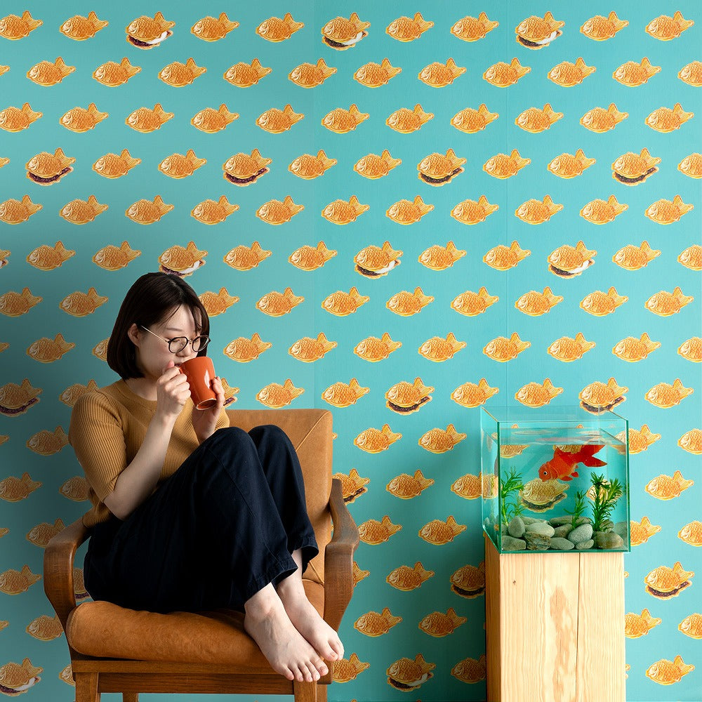 Peelable wallpaper, no-paste wallpaper WALLTZ Yusuke Iwatani Taiyaki NWZ-TIYK (49cm x 2.5m size)