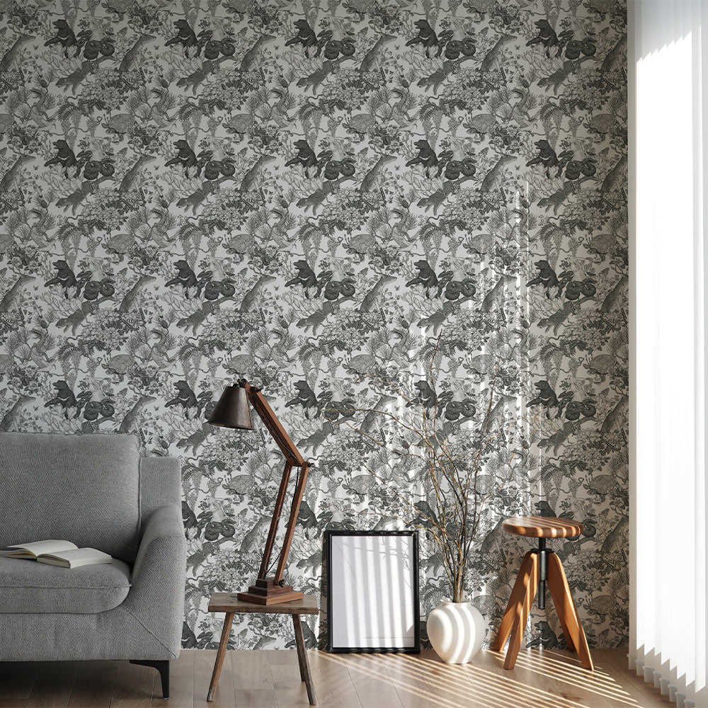 Removable Wallpaper Non-adhesive Type WALLTZ Murayama Tomoaki Japanese forest Black NWZ-JFBK (49cm×3m size)