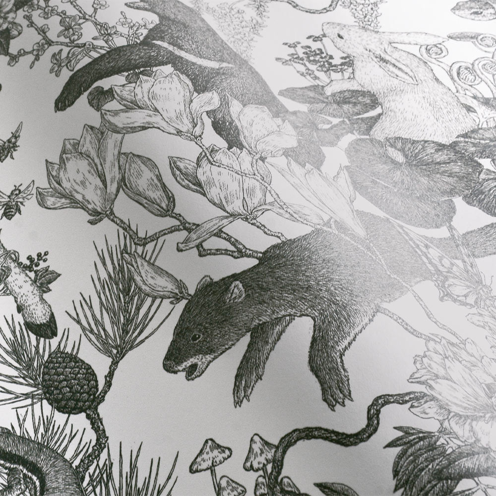 Peelable Wallpaper Non-adhesive Type WALLTZ Murayama Tomoaki Japanese forest Black NWZ-JFBK (49cm×2.5m size)