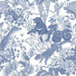 Peelable Wallpaper Non-adhesive Type WALLTZ Murayama Tomoaki Japanese forest Blue NWZ-JFBL (49cm×2.5m size)