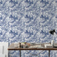 Peelable Wallpaper Non-adhesive Type WALLTZ Murayama Tomoaki Japanese forest Blue NWZ-JFBL (49cm×2.5m size)
