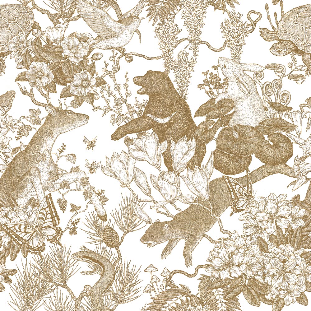 Removable Wallpaper Sticker Type WALLTZ Murayama Tomoaki Japanese forest Brown TWZ-JFBR (49cm×2.7m size)