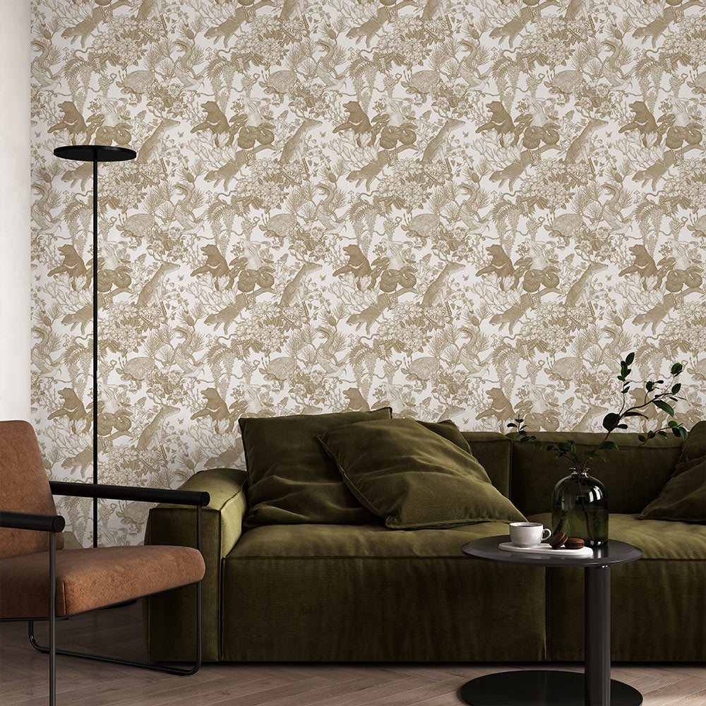 Peelable Wallpaper Non-adhesive Type WALLTZ Tomoaki Murayama Japanese forest Brown NWZ-JFBR (49cm×2.7m size)