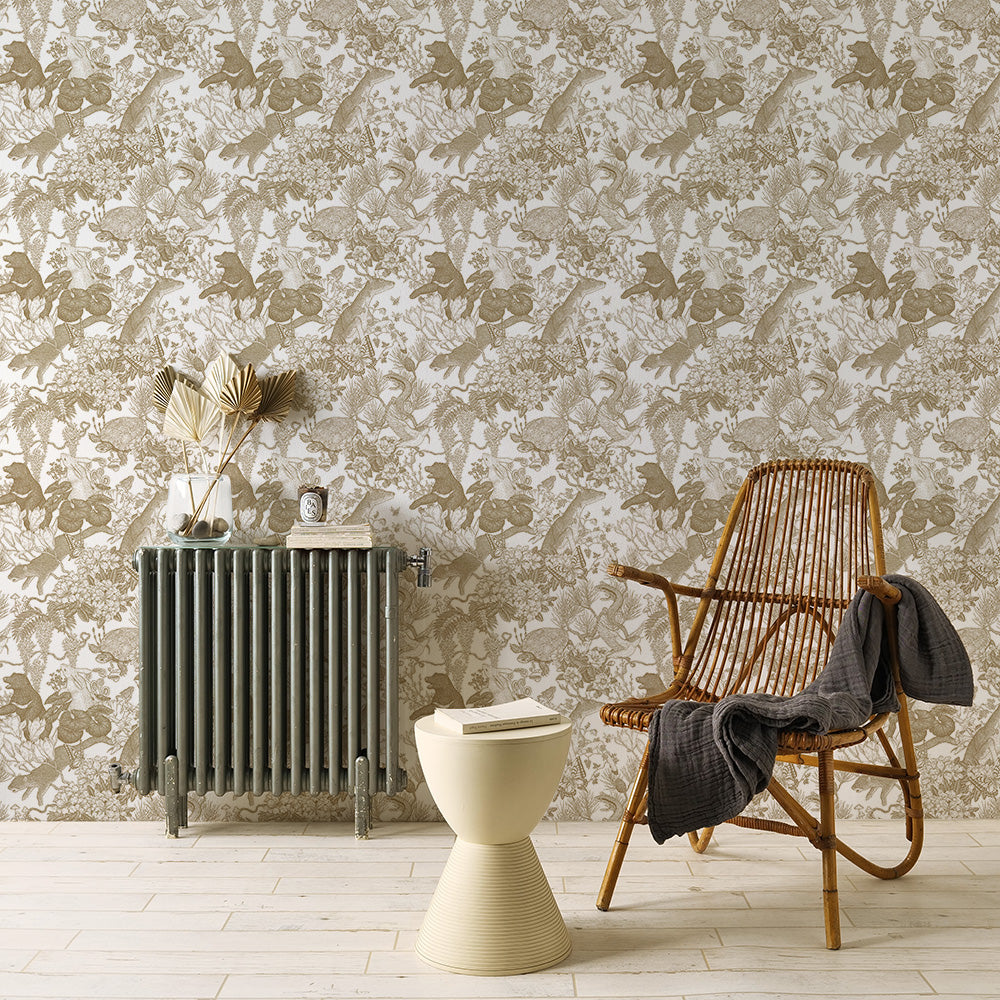 Removable Wallpaper Non-Adhesive Type WALLTZ Murayama Tomoaki Japanese Forest Brown NWZ-JFBR (49cm×3.3m size)