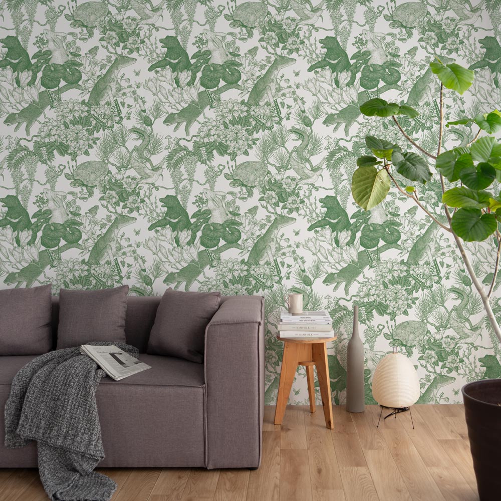 Removable Wallpaper Sticker Type WALLTZ Murayama Tomoaki Japanese forest Double Green TWZ-JFDGR (49cm×2.5m size)