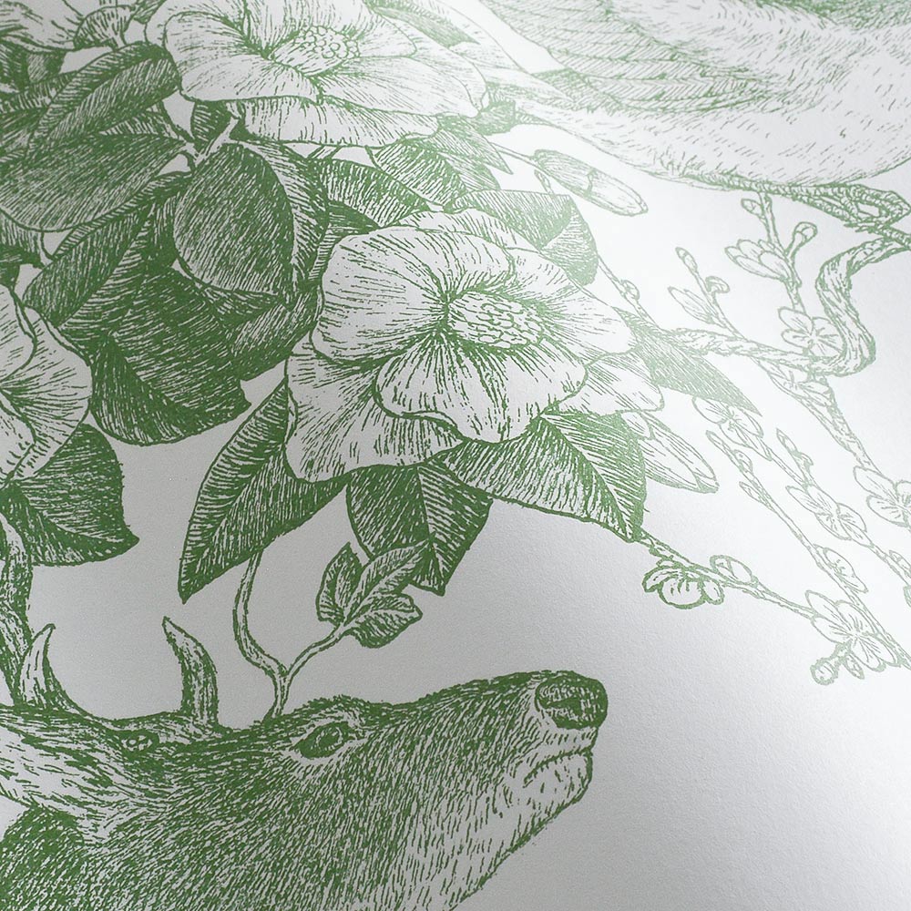 Peelable Wallpaper Non-adhesive Type WALLTZ Murayama Tomoaki Japanese forest Double Green NWZ-JFDGR (49cm×2.7m size)