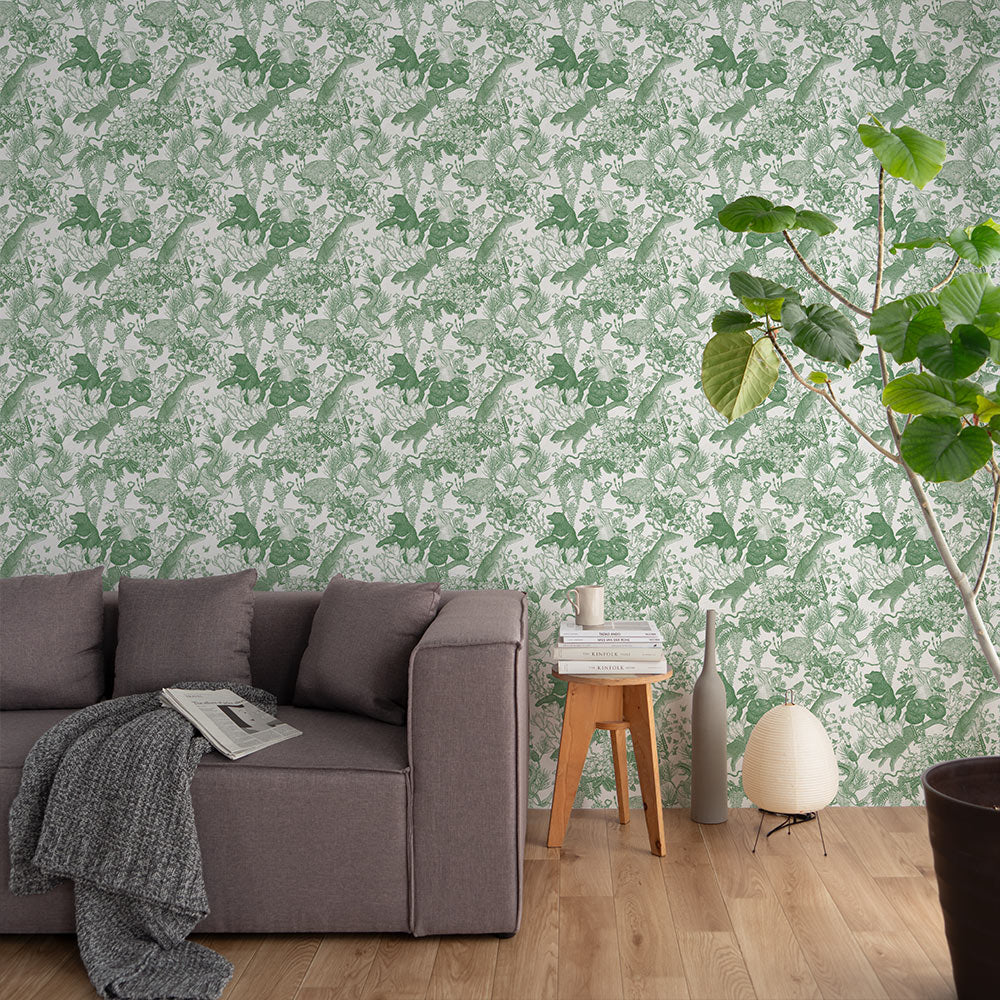 Removable Wallpaper Non-adhesive Type WALLTZ Murayama Tomoaki Japanese forest Green NWZ-JFGR (49cm×3.3m size)