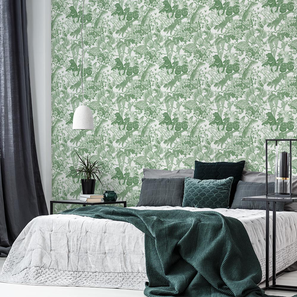 Removable Wallpaper Non-adhesive Type WALLTZ Murayama Tomoaki Japanese forest Green NWZ-JFGR (49cm×3.3m size)