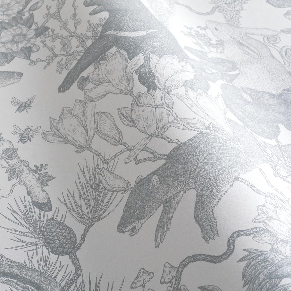 Peelable Wallpaper Non-adhesive Type WALLTZ Murayama Tomoaki Japanese Forest Gray NWZ-JFGY (49cm×3m size)