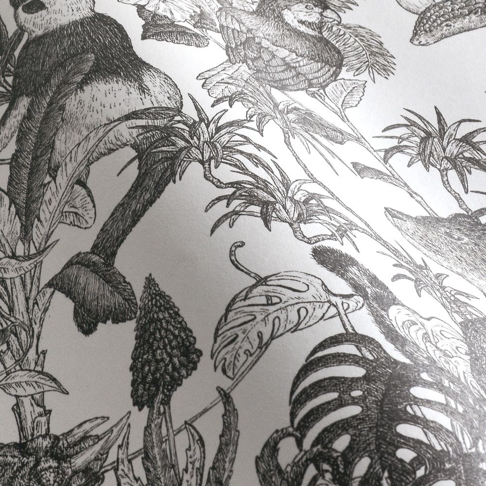 Peelable Wallpaper Non-adhesive Type WALLTZ Murayama Tomoaki Tropical Rainforest Black NWZ-TFBK (49cm×2.7m size)