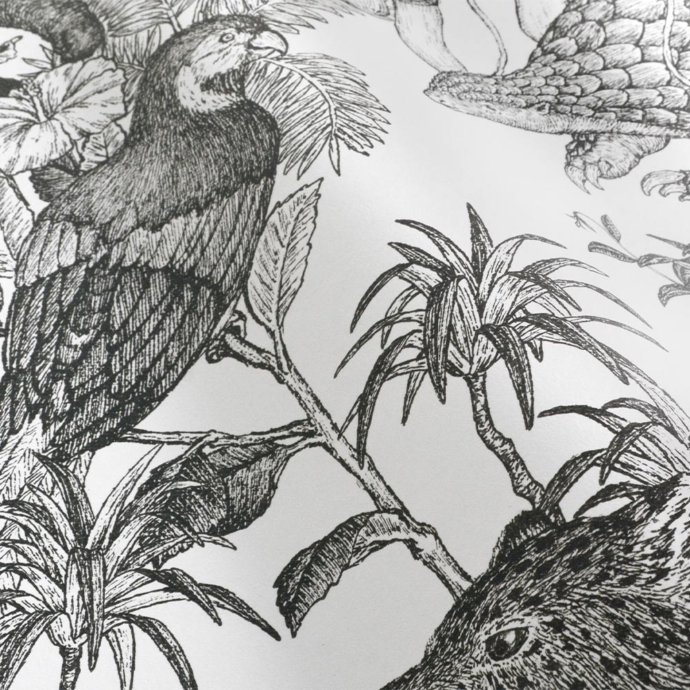 Peelable Wallpaper Non-adhesive Type WALLTZ Murayama Tomoaki Tropical Rainforest Double Black NWZ-TFDBK (49cm×3.3m size)