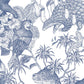 Peelable Wallpaper Non-adhesive Type WALLTZ Murayama Tomoaki Tropical Rainforest Double Blue NWZ-TFDBL (49cm×3m size)
