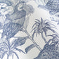 Peelable Wallpaper Non-adhesive Type WALLTZ Murayama Tomoaki Tropical Rainforest Double Blue NWZ-TFDBL (49cm×3m size)