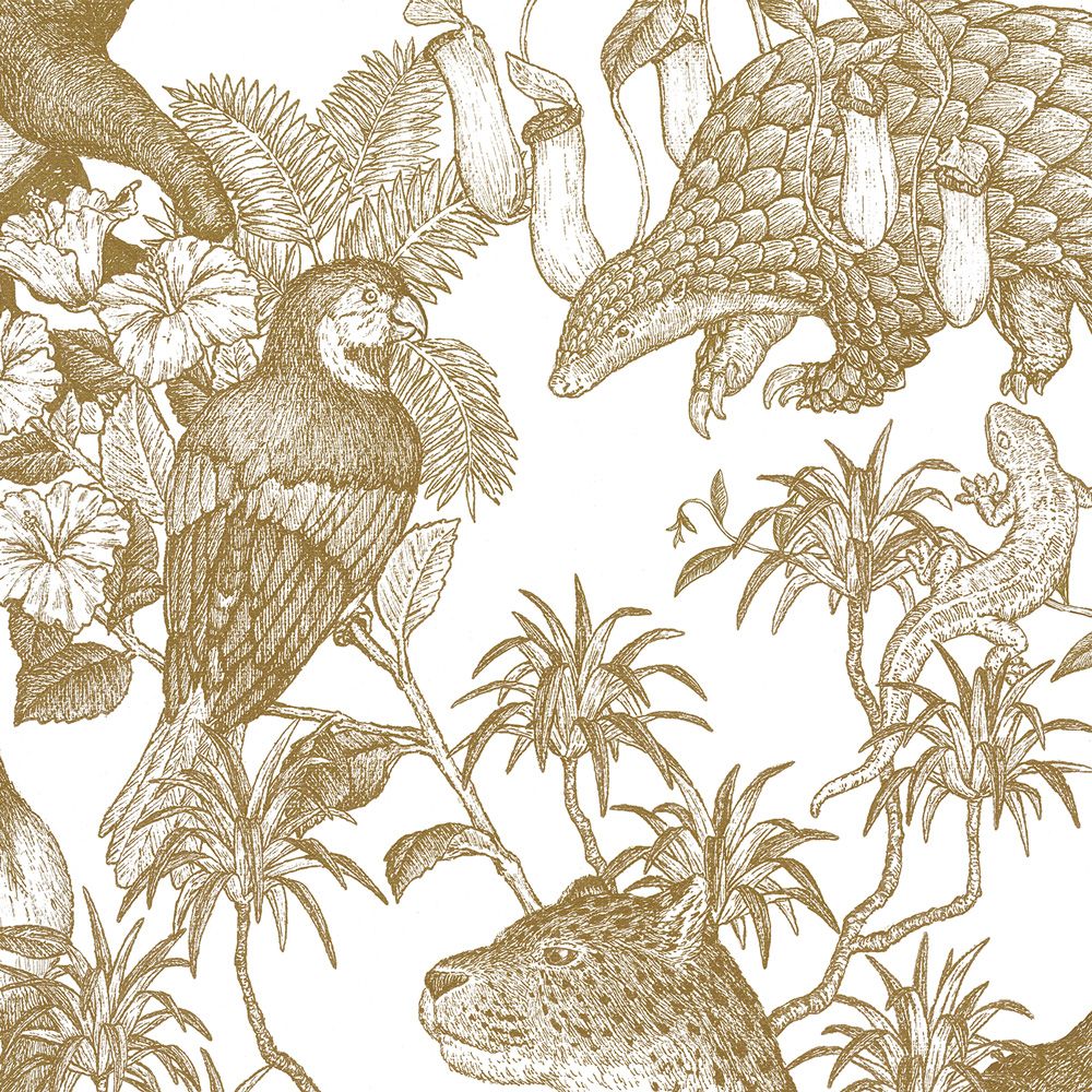 Removable Wallpaper Sticker Type WALLTZ Murayama Tomoaki Tropical Rainforest Double Brown TWZ-TFDBR (49cm×2.7m size)