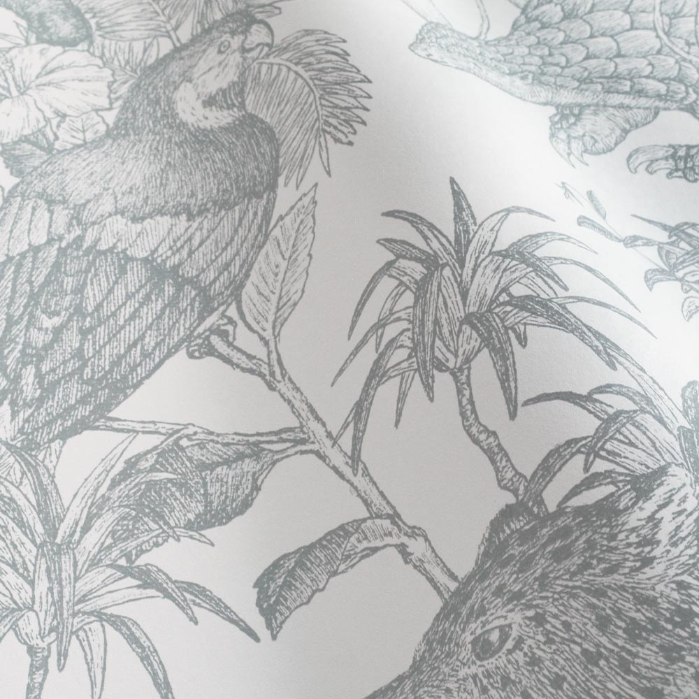 Removable Wallpaper Sticker Type WALLTZ Murayama Tomoaki Tropical Rainforest Double Gray TWZ-TFDGY (49cm×2.5m size)