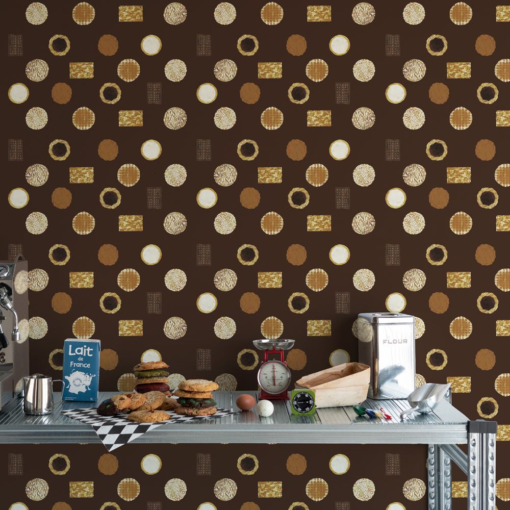 Peelable wallpaper, no-paste wallpaper, WALLTZ Yuki Sato Cookies and Biscuits NWZ-CKBK (49cm x 2.5m size)