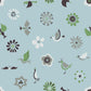 Peelable wallpaper, no-paste wallpaper, WALLTZ Yoshiei Yoshida Flowers and Birds Blue NWZ-HTBL (49cm x 2.7m size)