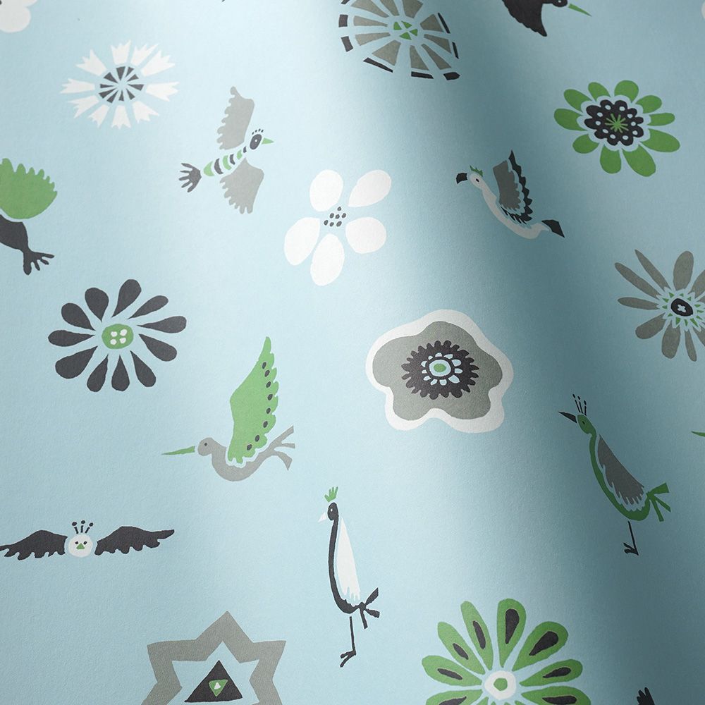 Peelable wallpaper, no-paste wallpaper, WALLTZ Yoshiei Yoshida Flowers and Birds Blue NWZ-HTBL (49cm x 3.3m size)
