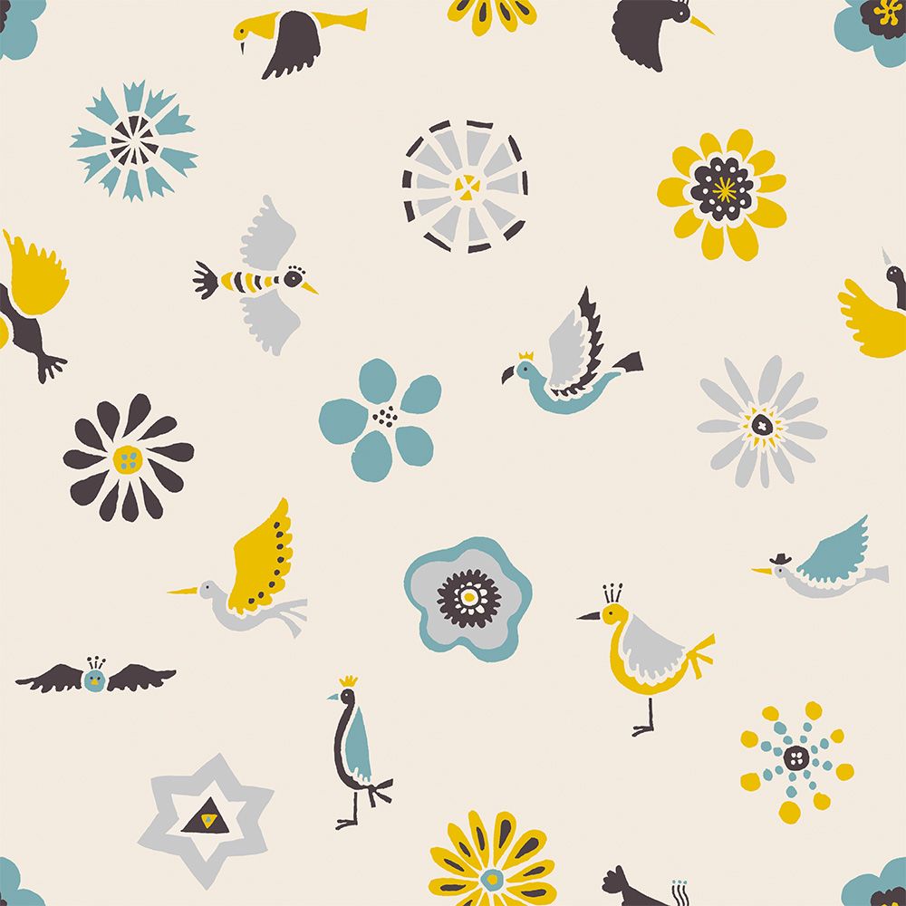 Peelable wallpaper, no-paste wallpaper, WALLTZ Yoshiei Yoshida Flowers and Birds White NWZ-HTWH (49cm x 2.7m size)